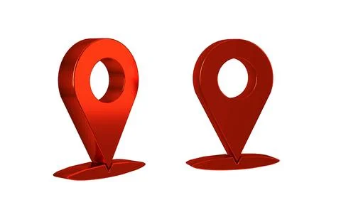 Red Map pin icon isolated on transparent background. Navigation, pointer, loc 스톡 일러스트
