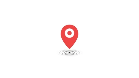Red map pin icon pulsating on white background. 4K Stock Footage 340882864