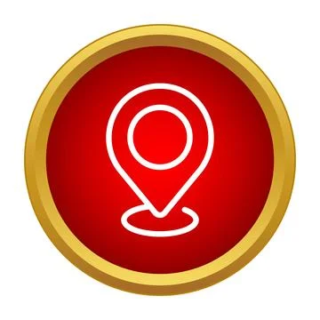 Red map pin icon showing location gps navigation Stock Illustration