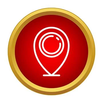 Red map pin icon showing global location tracking Stock Illustration