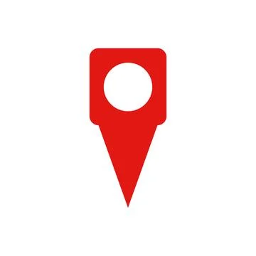 Red map pin icon. Vector. Stock Illustration