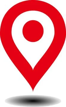 Red map pin icon on white background. EPS10 Stock Illustration