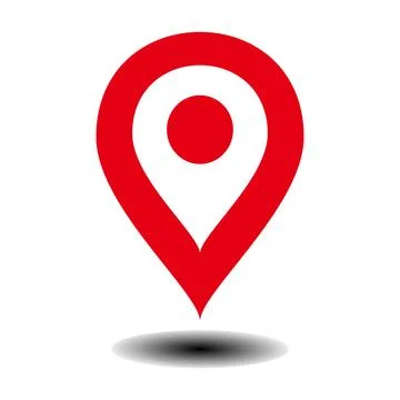 Red map pin icon on white background. Vector illustration Stock Illustration