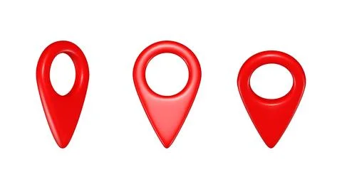 Red Map Pin Icons Set Realistic 3d red geolocation geolocation signs isolated on Stock Illustration