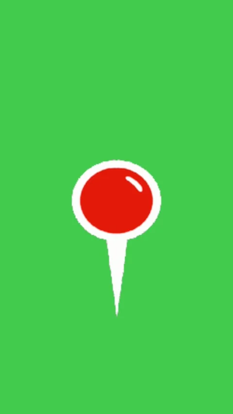 Red Map Pin Location Green Screen Vertical Stockbeeldmateriaal 344764860