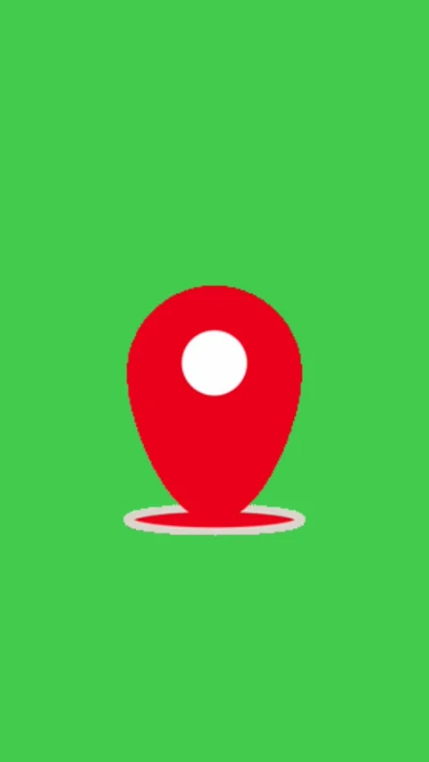 Red Map Pin Marker Green Screen Vertical Видео 344764836