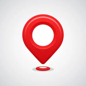 Red map pin pointer location vector icon Stock Illustration