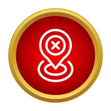 Red map pin showing location error or cancel Stock Illustration