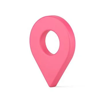 Red map pointer 3d icon. Web navigation symbol with position location Illustrazione stock