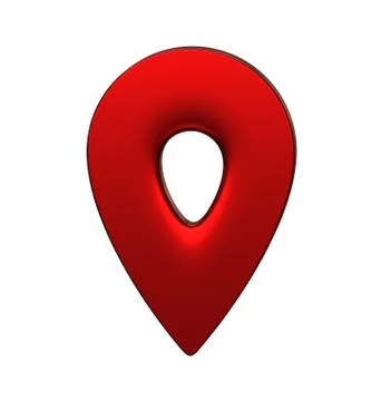 Red map pointer 3d pin. Location symbol isolated on white background. Web Stock Illustration