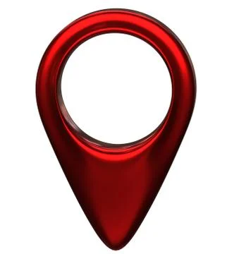 Red map pointer 3d pin. Location symbol isolated on white background. Web Illustrazione stock