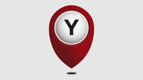 Red Map Pointer - Alphabet Map Pin - Map Marker Animation Stock Footage 186420431