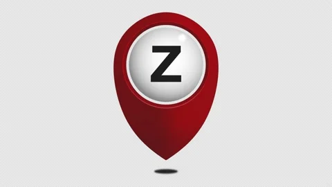 Red Map Pointer - Alphabet Map Pin - Map Marker Animation 스톡 동영상 186420642
