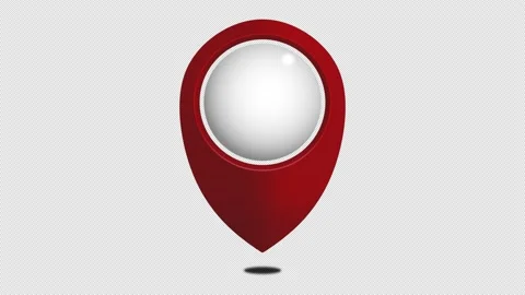 Red Map Pointer - Blank Map Pin - Map Marker Animation Stock Footage 186409373