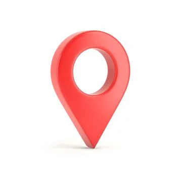 Red map pointer isolated on white background 3D illustration Stock Illustration