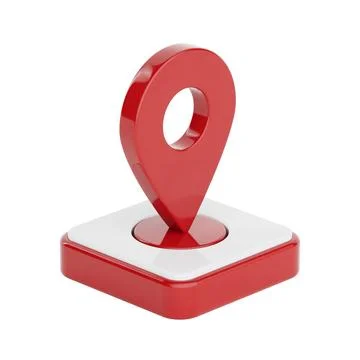 Red Map Pointer Pin Icon Isolated. 3d Rendering Illustrazione stock