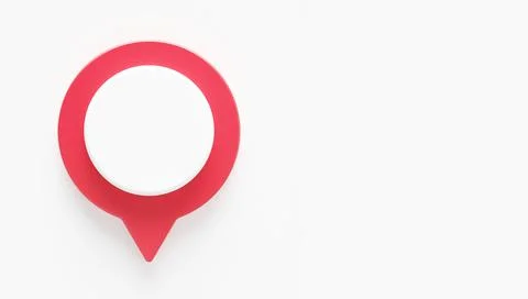 Red map pointer pin Symbol in 3D rendering isolated on white background Stock Illustration