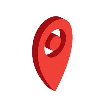 Red map pointer symbol. Isometric 3d icon. Pictogram for web design, ui or .. Illustrazione stock