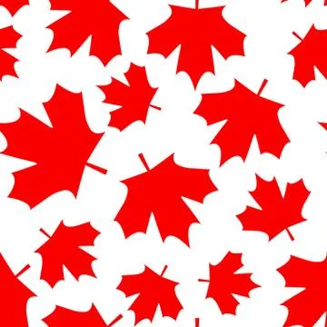 Red maple canada seamless pattern.  Illustration Illustrazione stock
