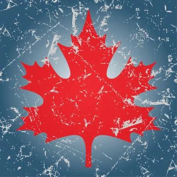 Red maple leaf and ice Stock Illustration