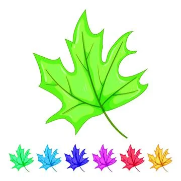 Red maple leaf cartoon vector graphic Stock Illustration