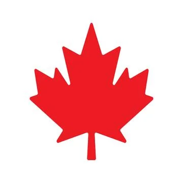 Red Maple Leaf Icon National Symbol of Canada Vector Silhouette Isolated on.. Stock Illustration