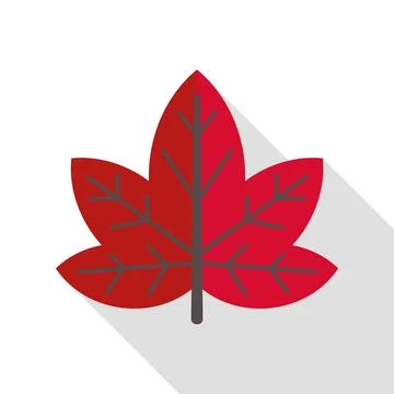Red maple leaf icon representing autumn season Stock Illustration