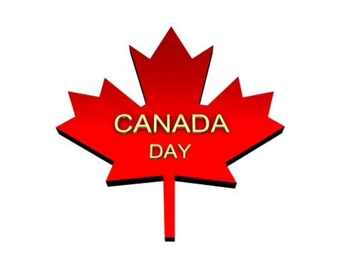 Red maple leaf with an inscription. Stock-Illustration