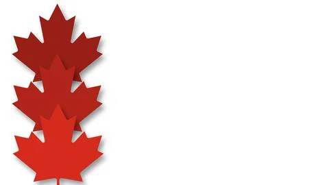 Red maple leaf pattern banner with copy space on white background for Canad.. 库存插图