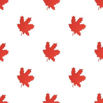 Red maple leaf pattern seamless vector Stockillustratie