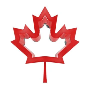 Red maple leaf symbol of Canada 3D illustration isolated on white background Stock Illustration