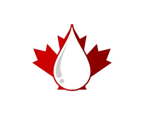 Red maple leaf with water drop inside Illustrazione stock