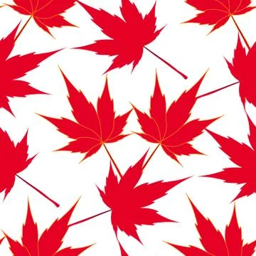 Red maple leaves. Seamless pattern. Japanese symbolism. illustration 스톡 일러스트