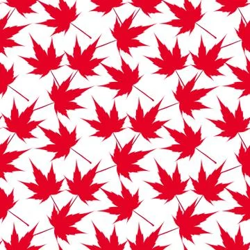 Red maple leaves. Seamless pattern. Canada. Japanese symbolism. illustration Stock Illustration