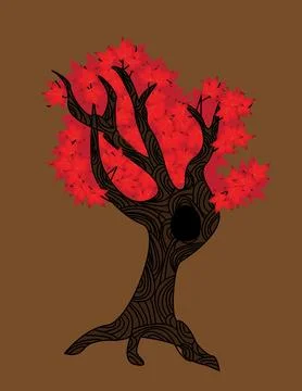 Red Maple Tree Illustrazione stock