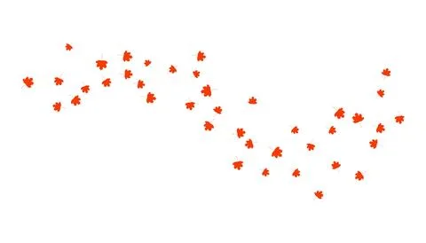 Red maple tree leaves floating in air illustration Stock Illustration