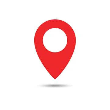 Red maps pin. Location map icon. Location pin. Pin icon vector. Stock Illustration