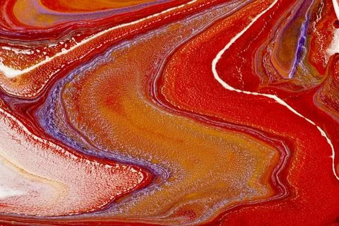 Red marble swirl background handmade abstract flowing texture Stock Illustration