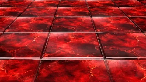 Red Marble Tiles, Background, Exclusive, Unique Design, Reflection Stock Footage 294202301