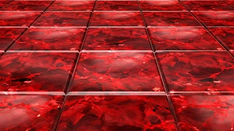 Red Marble Tiles, Background, Exclusive, Reflection, Unique Design Stock Footage 294202318