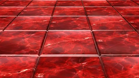 Red Marble Tiles, Background, Reflection, Exclusive, Unique Design Stock Footage 294202365