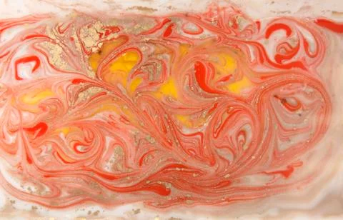 Red marbling pattern. Golden marble liquid texture. Stock Illustration