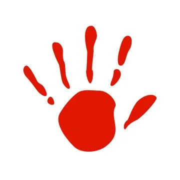 Red mark from a palm. Isolated Vector Illustration Stock Illustration