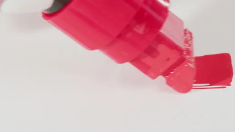 Red marker close-up. Writing on white paper using felt pen. Beautiful Stock Footage 178592782