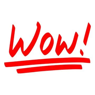 Red marker grade mark, exam and test result, vector hand drawn Wow comment with Illustrazione stock