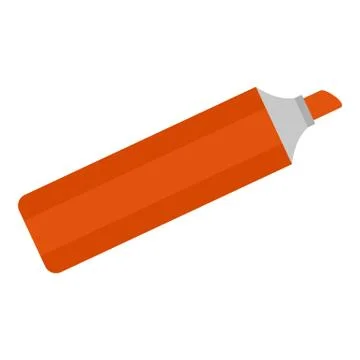 Red marker icon, flat style Stock Illustration