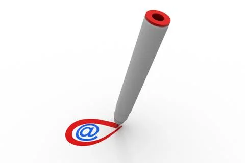 Red marker with internet sign Free Stock Illustration