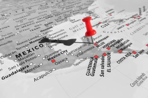 Red marker over Belize Stock Photos