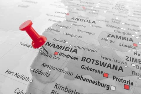 Red marker over Namibia Foto stock