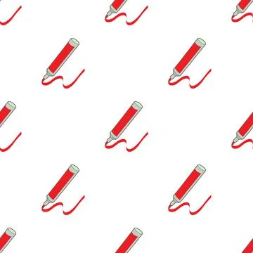 Red marker pattern seamless vector Stock Illustration